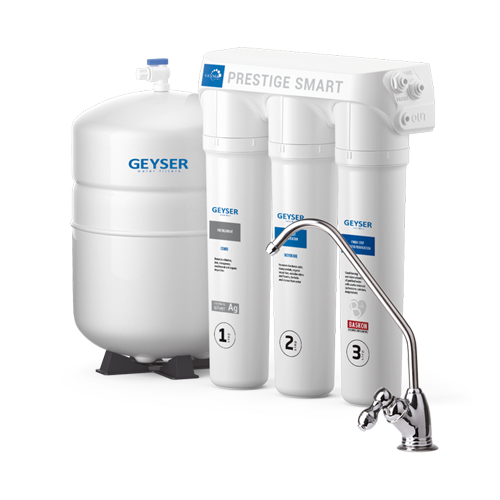Система обратного осмоса Гейзер Престиж Смарт (бак 12 л) с быстросъемными модулями (20040) Система обратного осмоса Гейзер Престиж Смарт (бак 12 л) с быстросъемными модулями (20040)