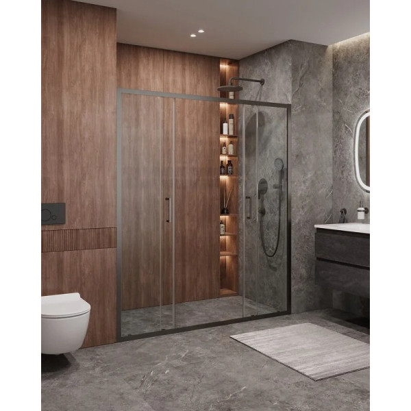 Душевая дверь Cezares Molveno 170x195 стекло прозрачное, профиль оружейная сталь (MOLVENO-BF-2-170-C-GM-IV) Душевая дверь Cezares Molveno 170x195 стекло прозрачное, профиль оружейная сталь (MOLVENO-BF-2-170-C-GM-IV)