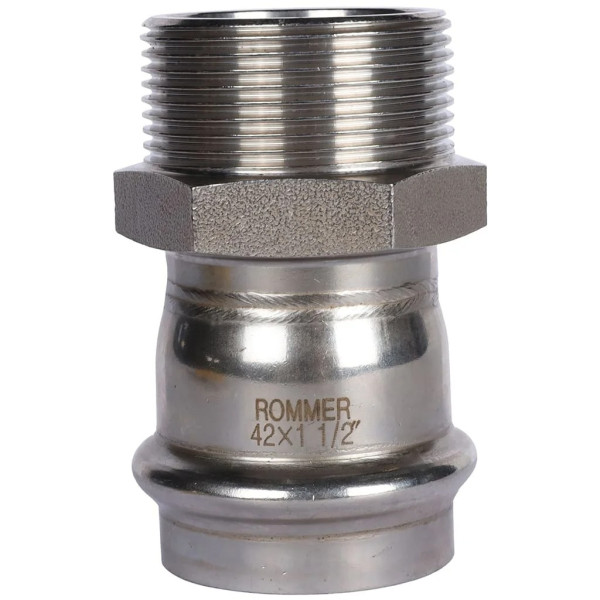 Переход 42х1 1/2"Н Rommer из нержавеющей стали (пресс) (RSS-0021-042112) Переход 42х1 1/2"Н Rommer из нержавеющей стали (пресс) (RSS-0021-042112)