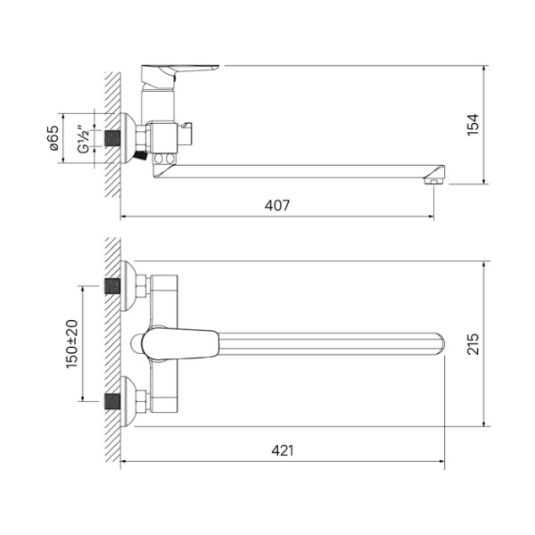 Смеситель для ванны и душа Iddis Cloud (CLOSBL2i10WA)