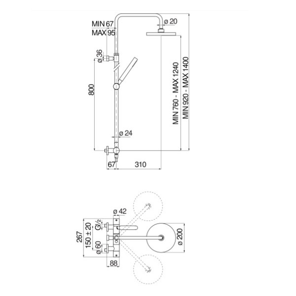 Душевая система Nobili Velis хром (VE125030/50CR)