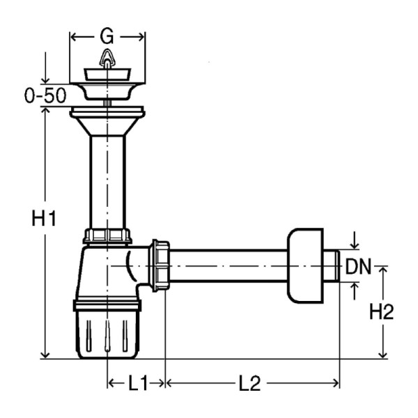Сифон для раковины 1 1/4"x1 1/4" мод. 5726 с отводом с универс. выпуском пластик белый Viega (103927)