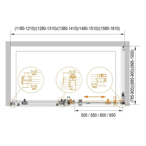 Душевой уголок Cezares Stylos 150х90 стекло прозрачное (STYLUS-O-M-AH-1-150/90-C-Cr)