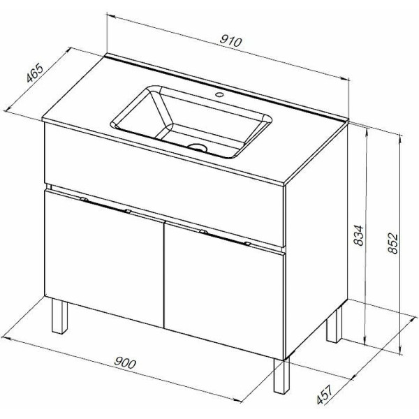 Тумба напольная Aquanet Алвита New 90 1 ящик, 2 дверцы, дуб веллингтон белый (00303912) Тумба напольная Aquanet Алвита New 90 1 ящик, 2 дверцы, дуб веллингтон белый (00303912)