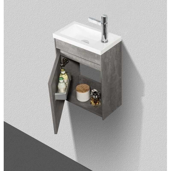 Тумба подвесная с дверкой BelBagno Pietra Mini 46-L Stucco Cemento (PIETRA MINI-460-1A-SO-SCM-L)