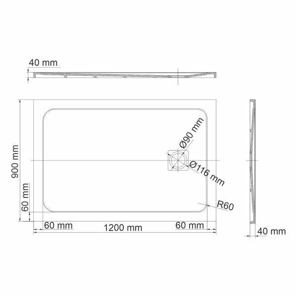 Душевой поддон Wasser Kraft Rhin 120x90 (44T07) Душевой поддон Wasser Kraft Rhin 120x90 (44T07)