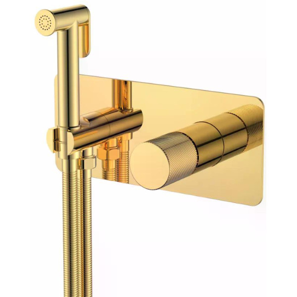 Смеситель с гигиеническим душем Boheme Stick G (золото) (127-GG.4)