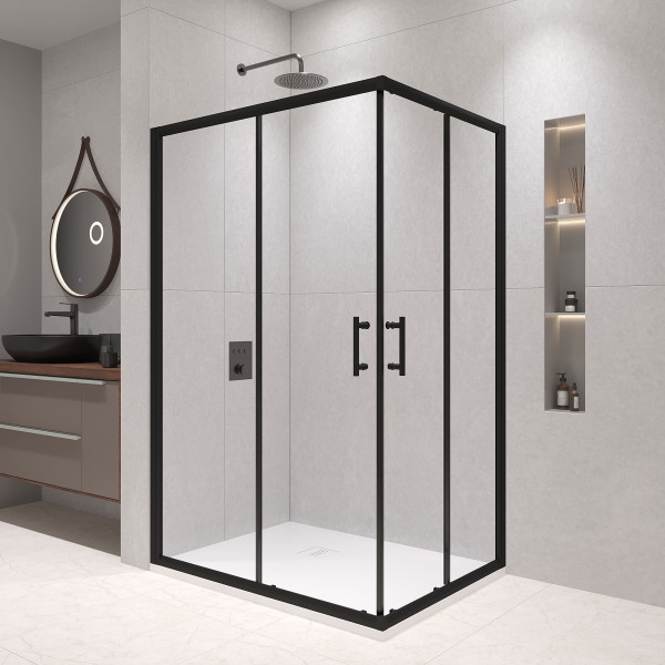 Душевой уголок RGW Passage 80x100 стекло прозрачное, профиль черный (020814680-14)