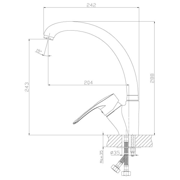 Смеситель для кухни Rossinka T40-23 (T40-23)