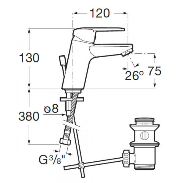 Смеситель для раковины Roca Victoria хром (7.5A3J.2.5C0.M)