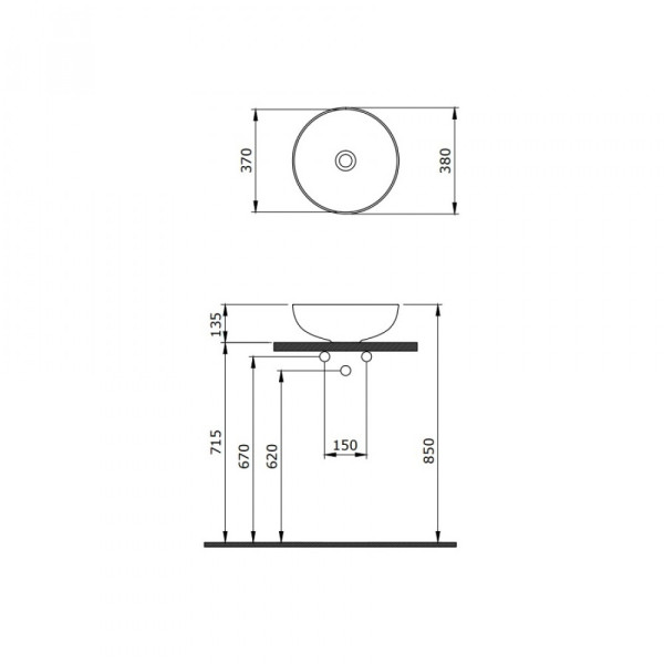 Раковина накладная Berges Ego 38 см белая (181008) Раковина накладная Berges Ego 38 см белая (181008)