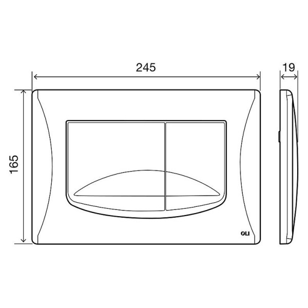 Клавиша смывная Oli River Dual хром матовый (638506)