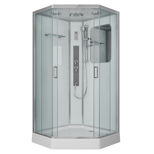 Душевая кабина Niagara с гидромассажем Premium 900*900*2200 стекло прозрачное, профиль хром (NG-6001-01GD)