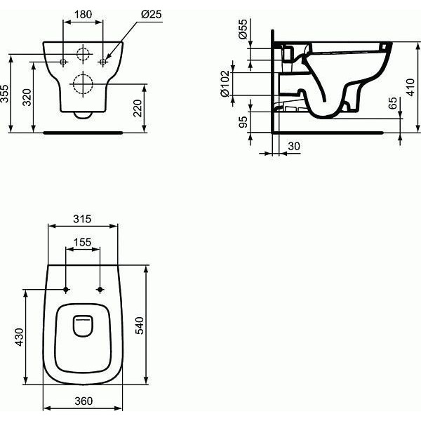 Унитаз подвесной Ideal Standard Esedra (T281401)