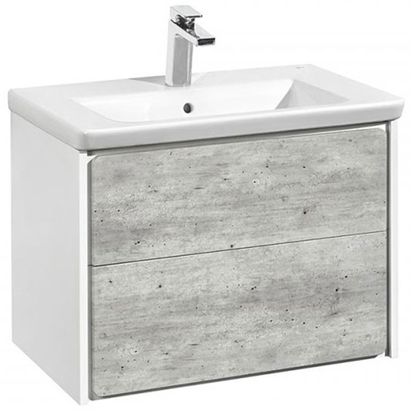 Тумба подвесная Roca Ronda 57,7x41,2x48 Бетон/белый матовый (ZRU9303002)