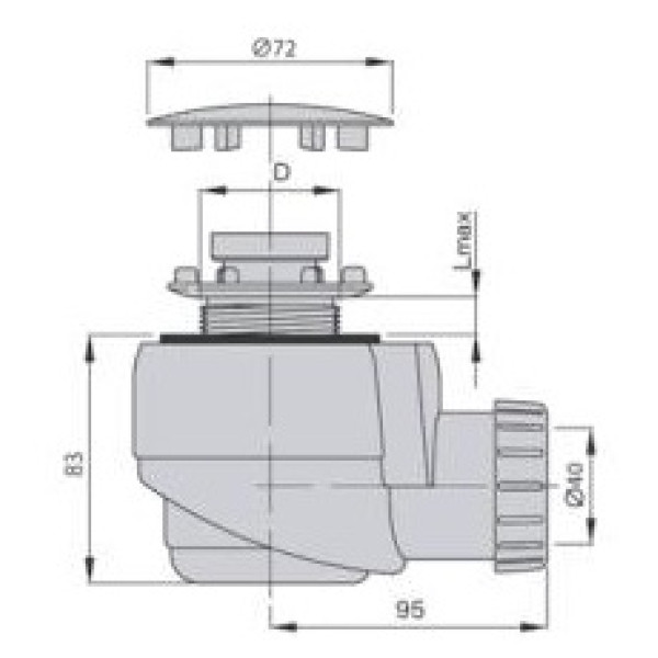 Сифон для душевого поддона Miano 72 50 мм. решётка нерж.сталь, выход 40 мм. (M0411) Сифон для душевого поддона Miano 72 50 мм. решётка нерж.сталь, выход 40 мм. (M0411)