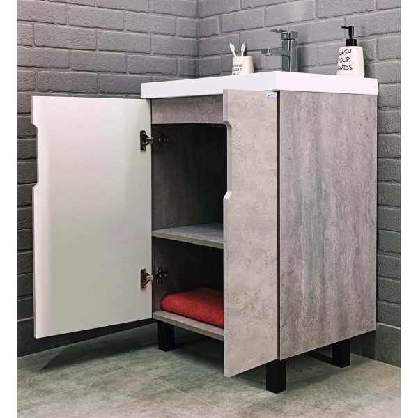 Тумба напольная Bazis 60 Марта без ящика Бетон Айсберг Домино (DA3503T)