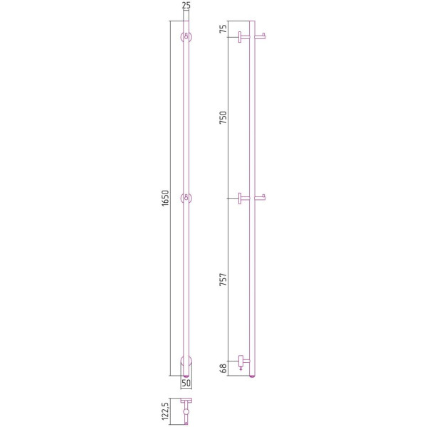 Полотенцесушитель электрический Сунержа Аскет 1650 хром (00-0850-1650) Полотенцесушитель электрический Сунержа Аскет 1650 хром (00-0850-1650)
