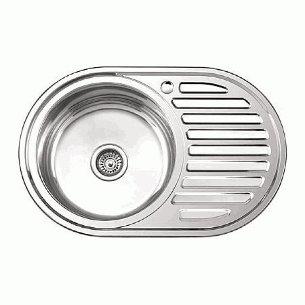 Мойка врезная Ledeme 770x500x180 (0,8мм) выпуск 3 1/2" левая чаша глянцевая (L87750-L) Мойка врезная Ledeme 770x500x180 (0,8мм) выпуск 3 1/2" левая чаша глянцевая (L87750-L)