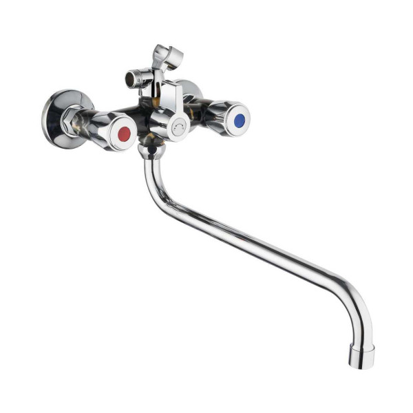 Смеситель для ванны и душа Plstart с душевым комплектом хром/цвет (PL2210-25)