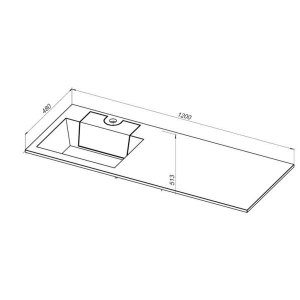 Раковина-столешница Aquanet Фортуна 120 левая (241768)