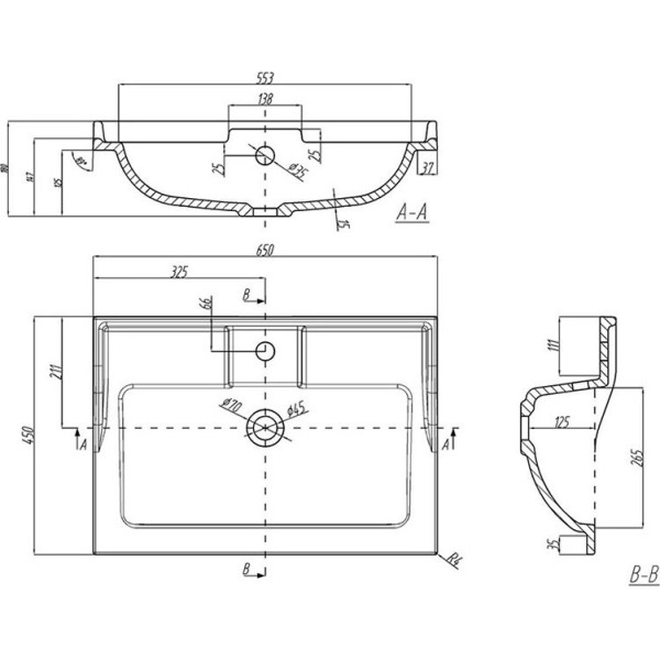 Тумба Aquaton Лофт Фабрик 65 Дуб Кантри/1A708731FB010 Раковина Фабиа 65 (1A2423K0LTDY0)