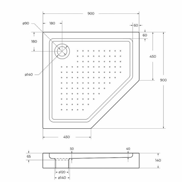 Душевой поддон BelBagno 90x90x15 белый (TRAY-BB-P-90-15-W)