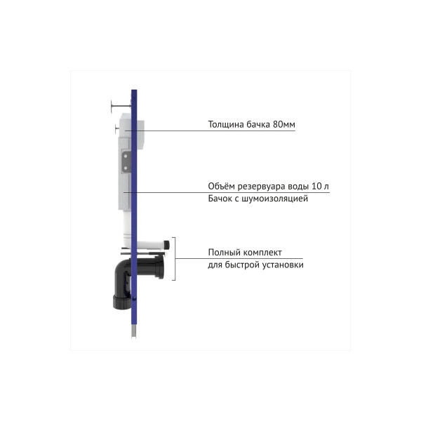 Комплект Berges: инсталляция Novum кнопка L1 белая, унитаз Okus Rimless 49 см, сиденье с soft-close (043388)