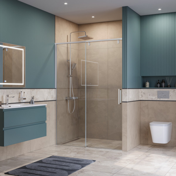 Душевая дверь BelBagno Soft Close-1 140x200 стекло прозрачное, профиль хром глянцевый (SOFT_CLOSE-1-BF-1-140-C-Cr)