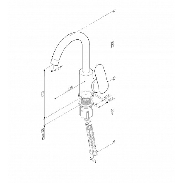 Смеситель для раковины AM.PM Like с поворотным изливом, хром (F8002700) Смеситель для раковины AM.PM Like с поворотным изливом, хром (F8002700)