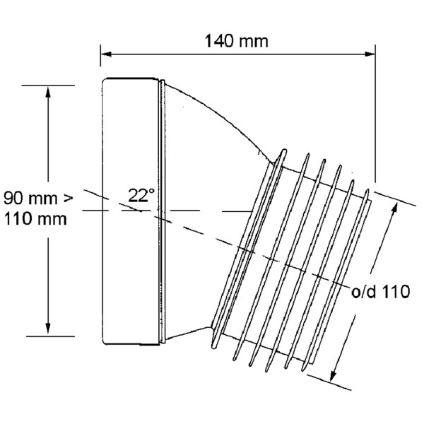 Отвод для унитаза McAlpine 22 град. (белый) (MRWC17) Отвод для унитаза McAlpine 22 град. (белый) (MRWC17)