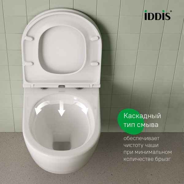 Унитаз подвесной Iddis Blanco безободковый с сиденьем soft-close белый (BLARNSEi25)