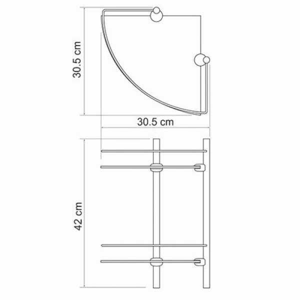 Полка подвесная, двойная WasserKraft хром (K-3122)