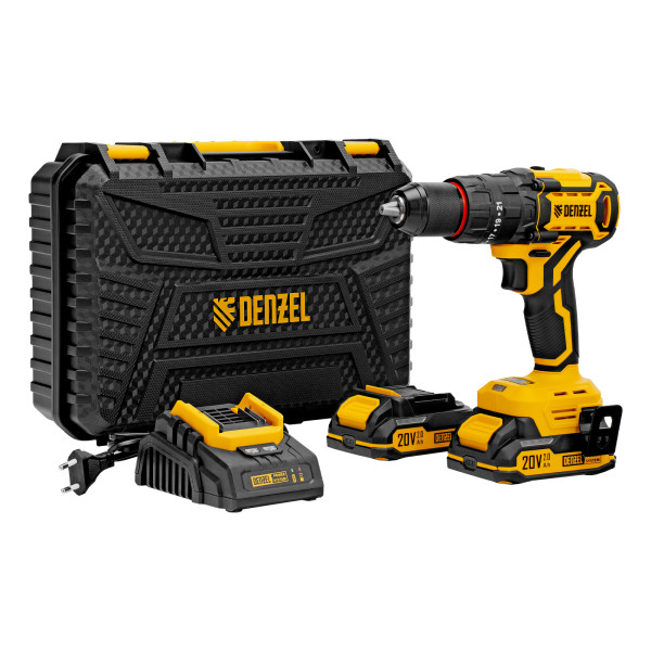 Дрель-шуруповерт аккумуляторная ударная бесщеточная Denzel CIDH-BL-20, Li-Ion, 20 В (26137)