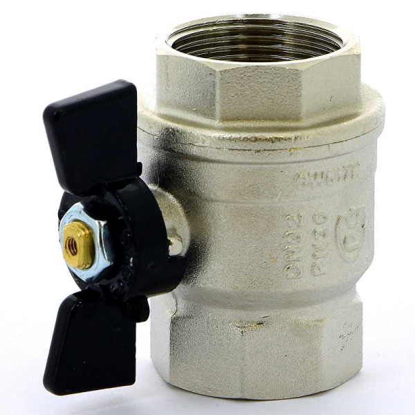 Кран Bugatti 1 1/4" ВВ шаровый New Jersey 912 (черная бабочка) (09120007)