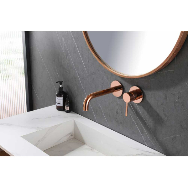 Смеситель для раковины Abber Wasser Kreis розовое золото (AF8112RG)