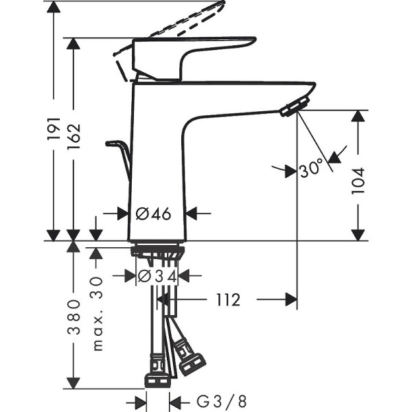 Смеситель для раковины Hansgrohe Talis E 110 белый (71710700)