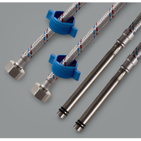 Подводка гибкая для смесителя Fashun 400 мм 1/2"xМ10 (пара, нерж. сталь, сатин) (A94-4) Подводка гибкая для смесителя Fashun 400 мм 1/2"xМ10 (пара, нерж. сталь, сатин) (A94-4)