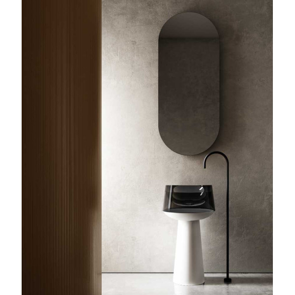 Раковина напольная Abber Kristall белая/черная (AT2706White-Onyx) Раковина напольная Abber Kristall белая/черная (AT2706White-Onyx)