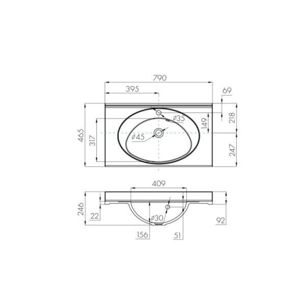 Раковина встраиваемая Aquaton Отель 3/800 белая (1A70063NOT010)