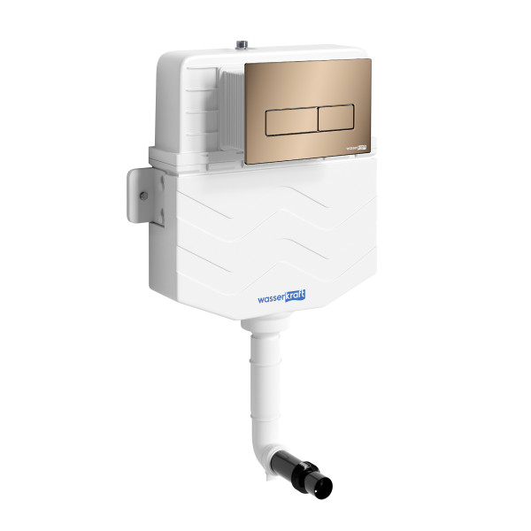 Бачок для инсталляции WasserKRAFT Aller с клавишей смыва золото розовое (10TLT.031.ME.RG03)