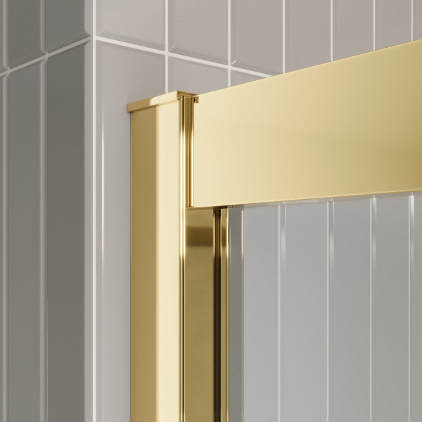 Душевая дверь BelBagno Luce 120x195 стекло прозрачное, профиль золото глянцевое (LUCE-BF-1-120-C-ORO)