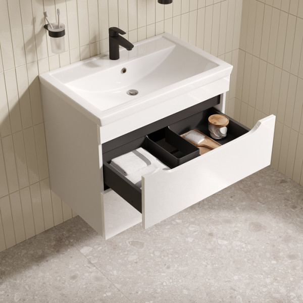 Тумба подвесная Iddis Ray 70 см белый подходит умыв. 4077000i28 (RAY70W0i95)