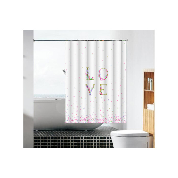 Шторка для ванны текстильная Melodia 180х180 см Любовь и нежность (MZ-91)
