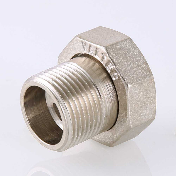 Сгон с накидной гайкой 1/2"х3/4" Valtec (никель) VTr.015.N.04 Сгон с накидной гайкой 1/2"х3/4" Valtec (никель) VTr.015.N.04
