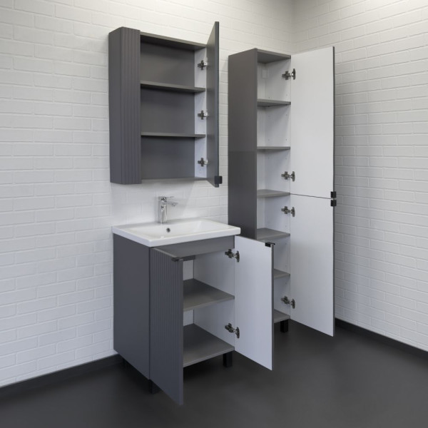 Тумба напольная Comforty Клеон 600x850x450 дуб дымчатый матовый с раковиной (00-00019240) Тумба напольная Comforty Клеон 600x850x450 дуб дымчатый матовый с раковиной (00-00019240)