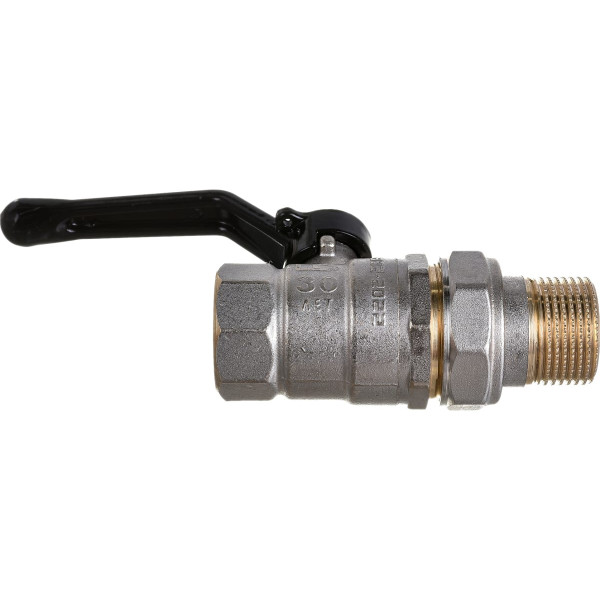 Кран 3/4" шаровый со сгоном LD Pride (чёрная ручка) (LD 47.307.20) Кран 3/4" шаровый со сгоном LD Pride (чёрная ручка) (LD 47.307.20)