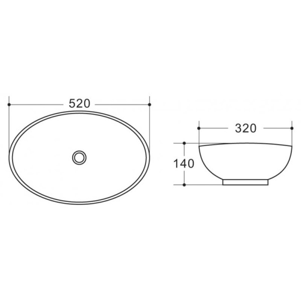 Раковина накладная BelBagno белая (BB1147)