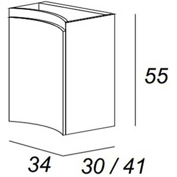 Пенал подвесной Cezares Vague 34x55 Antacite (44223) Пенал подвесной Cezares Vague 34x55 Antacite (44223)