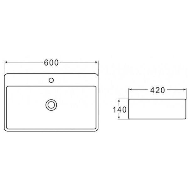 Раковина накладная BelBagno 42,5x60 белая (BB1338)
